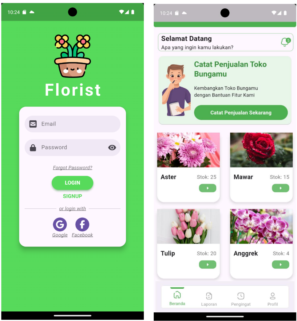 Mobile App - Manajemen Toko Bunga - Gambar 1
